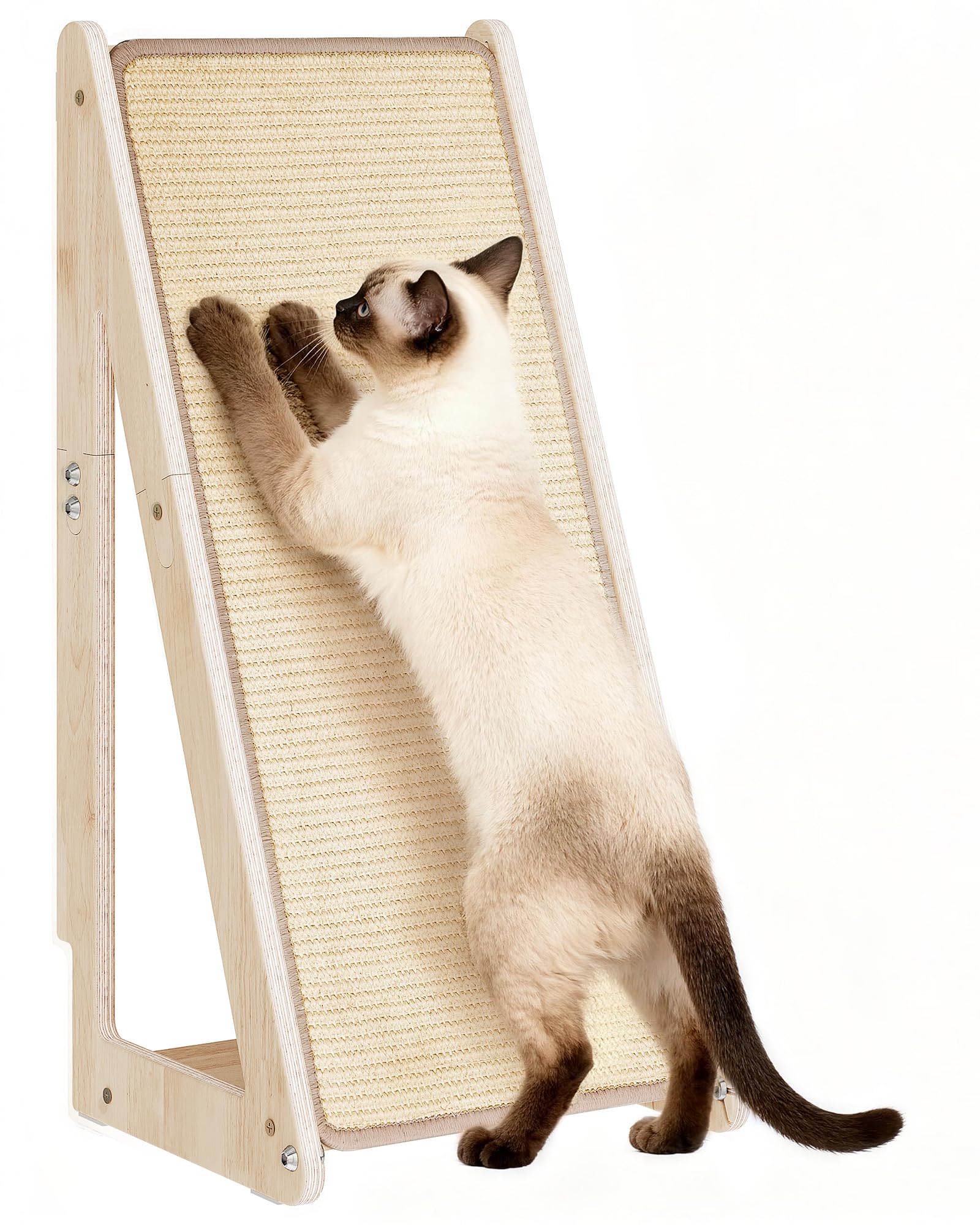 Aechonow vertical scratch ramp protects couches and doubles as cat furniture.