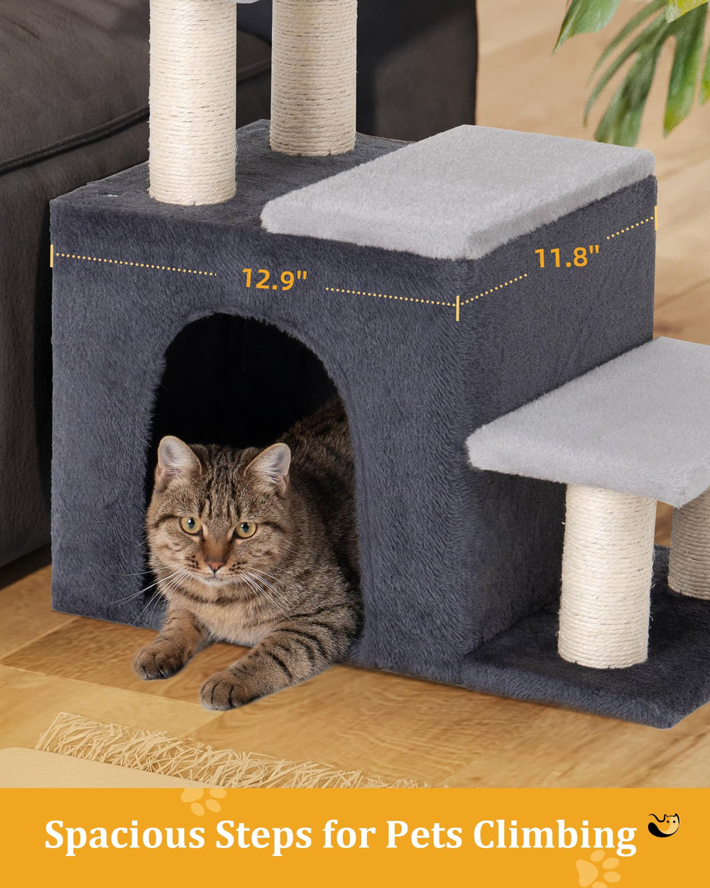 Aechonow sisal scratcher closeup highlights durable posts for natural scratching.