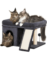 Aechonow XL cat tree top perch bed, spacious lounge for large cats.