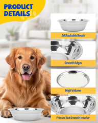 Aecsze multi-pet bowls designed for food and water in one convenient set.