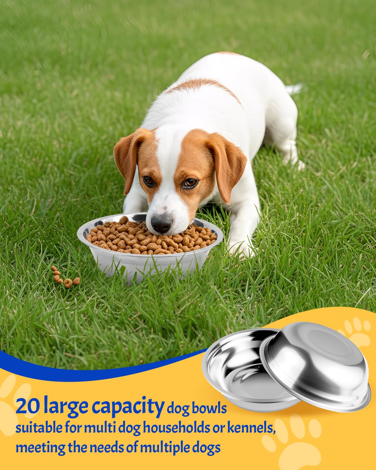 Aecsze rust- and dent-resistant bowls endure daily use and pet play.