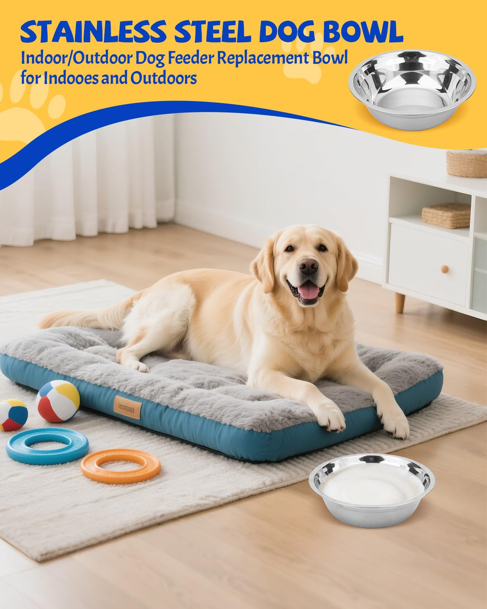 Aecsze stackable metal dog bowls save space in kitchen or kennel areas.
