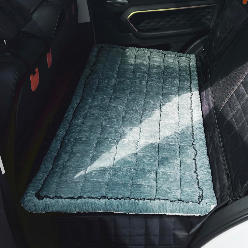 AEEISHOMEREFORM deluxe dog seat cover keeps the back seat clean during travel.