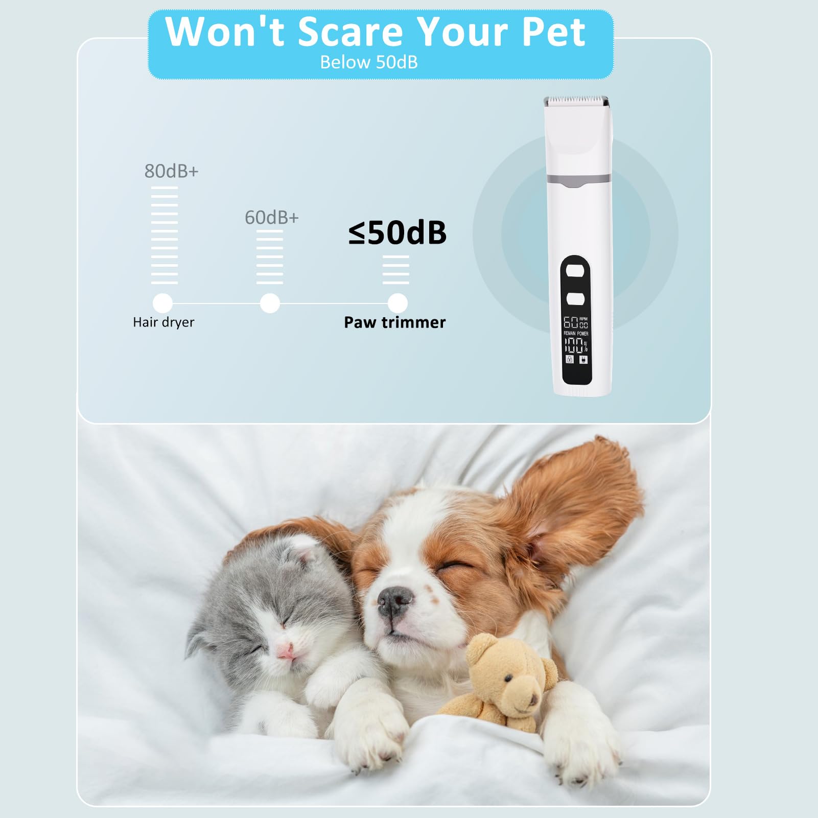 Aenncci 4in1 dog clippers ears trim for safe grooming