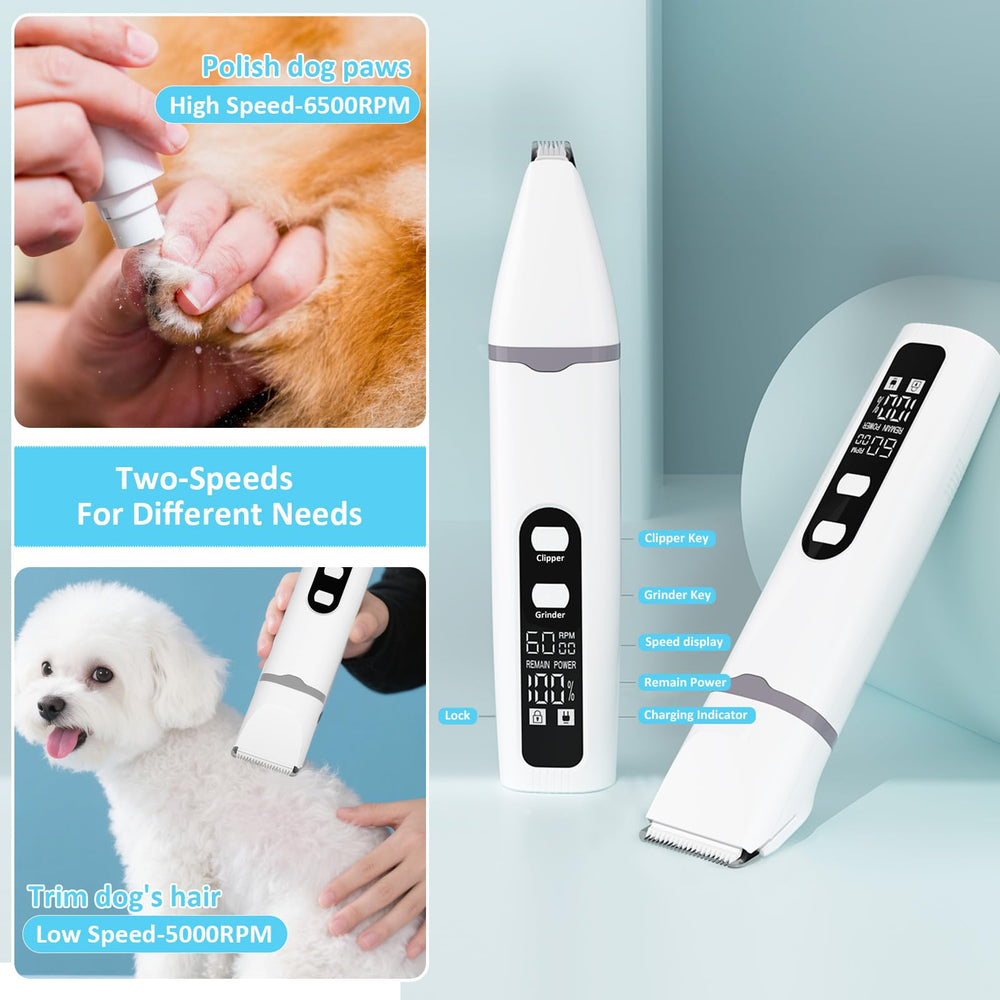 Aenncci 4in1 dog clippers nail grinder for quick paw care