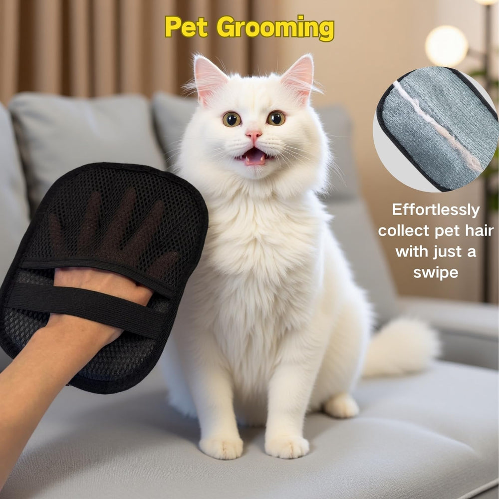 Aeriphyta five-finger design glove enables precise grooming and thorough hair removal.