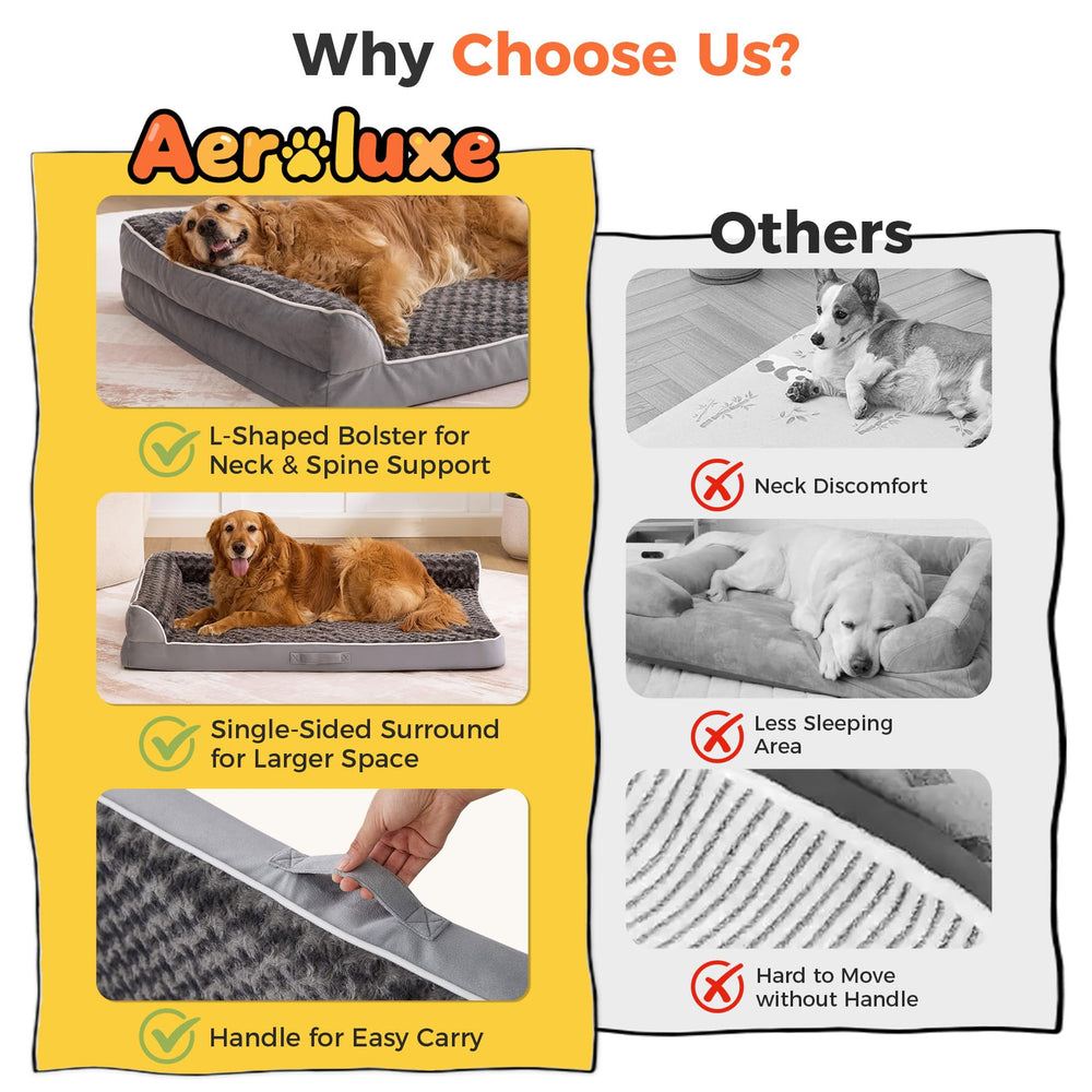 Aeroluxe 48x35 bed designed for large dogs like Labs and Shepherds.