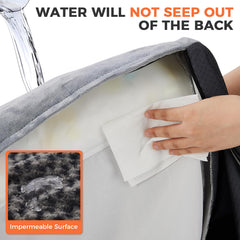 Aeroluxe bed featuring a waterproof liner to guard foam from spills.