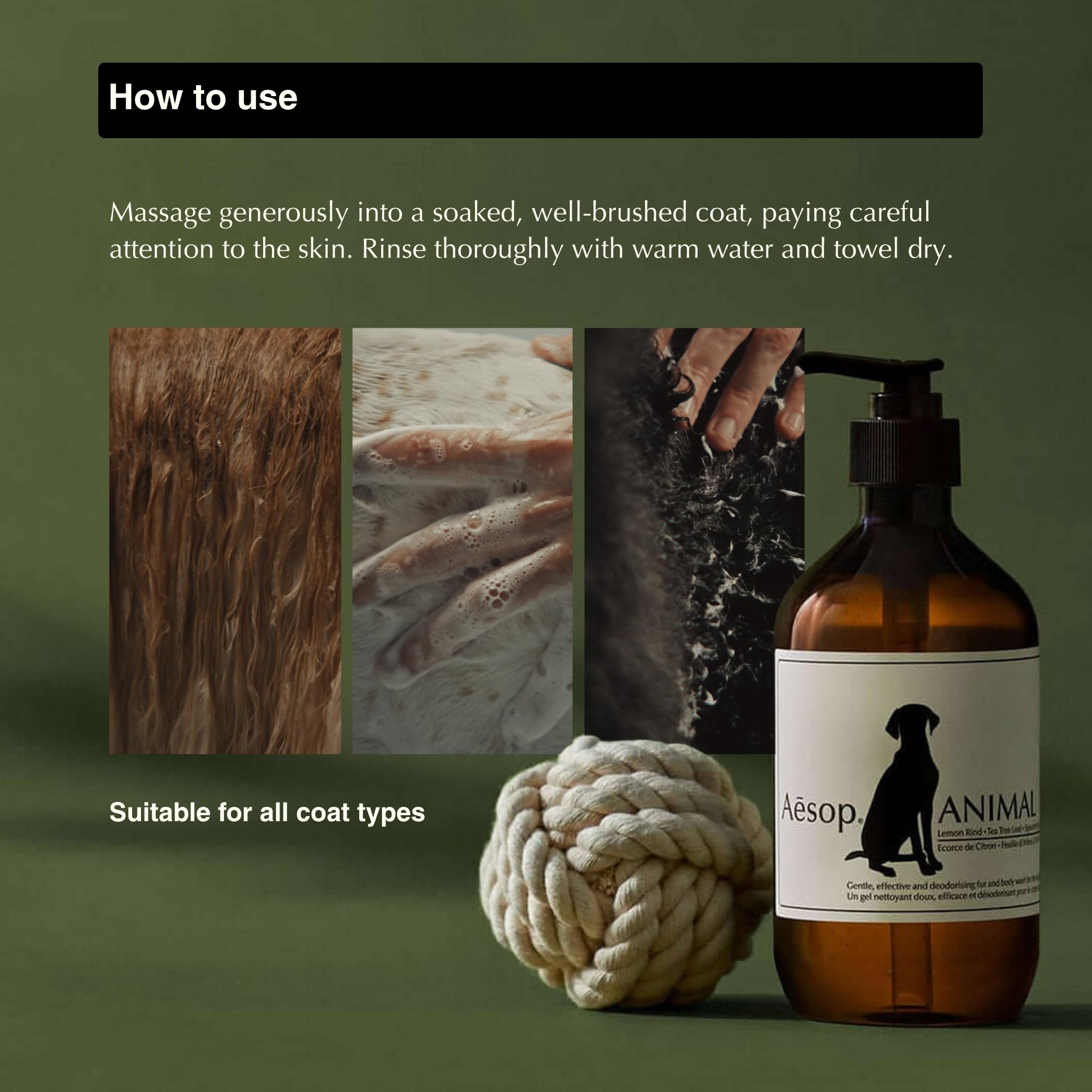 Aesop Pet Shampoo packaging-recycled-plastic underlines sustainable, vegan care