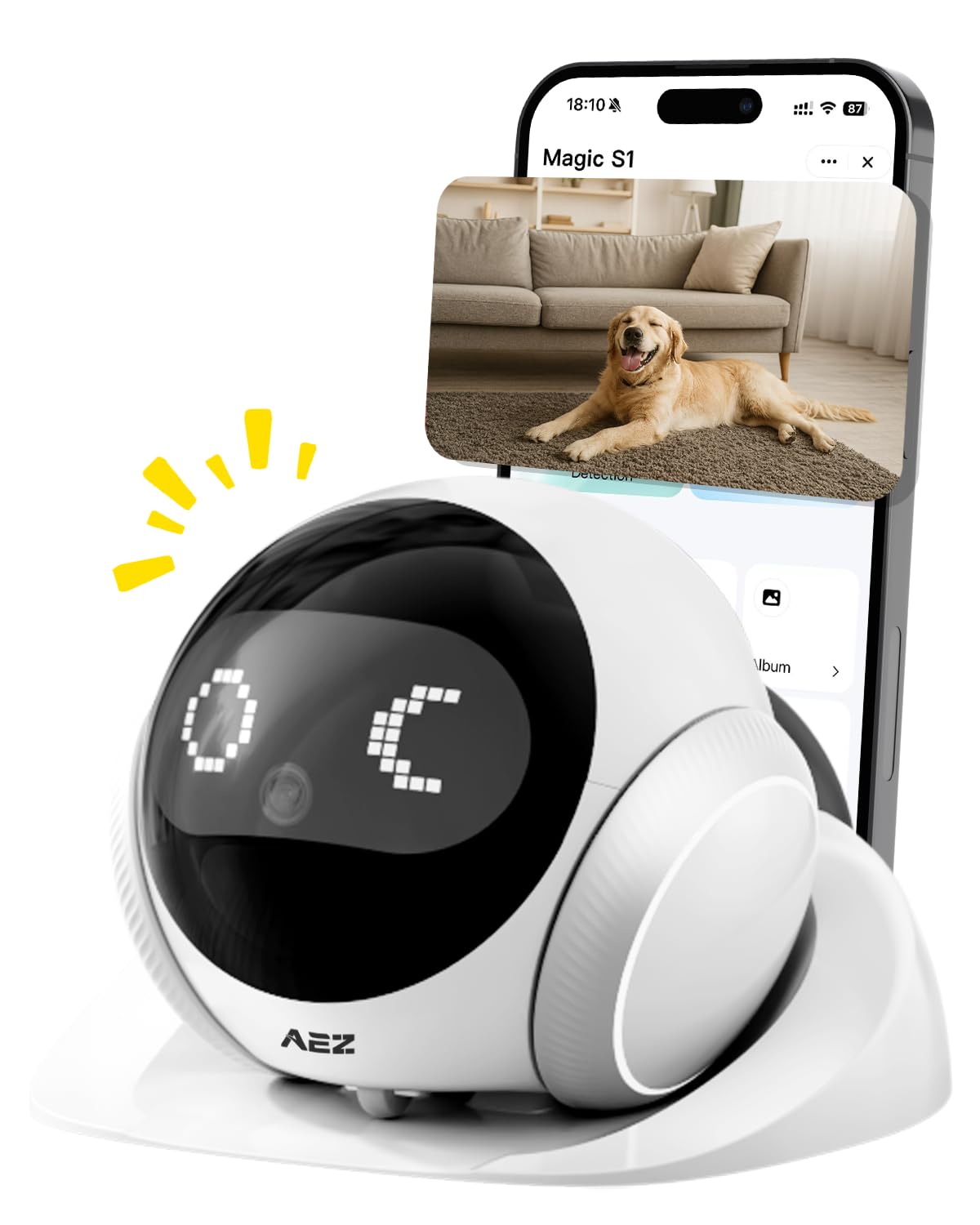 AEZ Pet Camera 1080p front view for clear pet monitoring