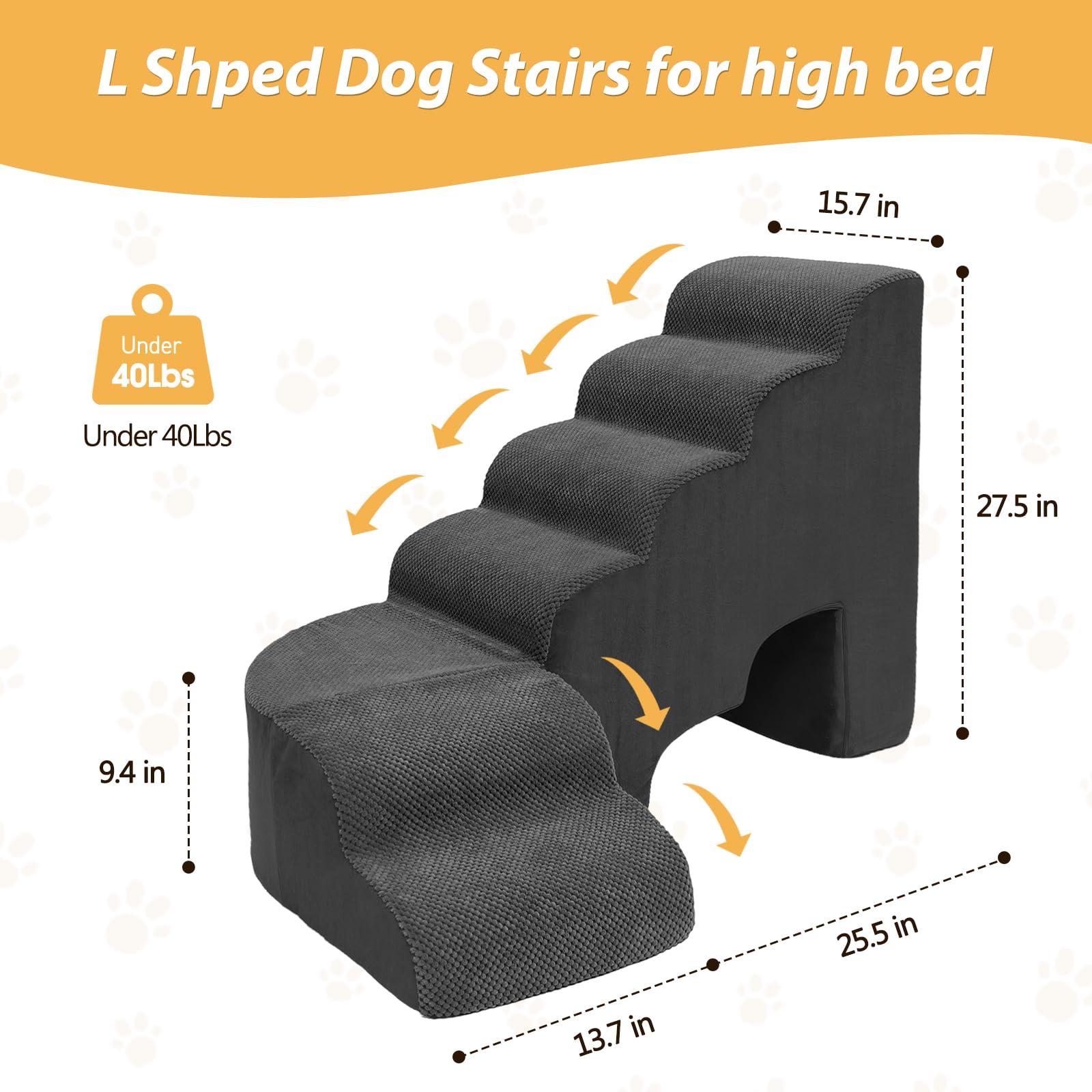 A.FATI high-density 30D foam steps offer firm, cushioned support for pets.