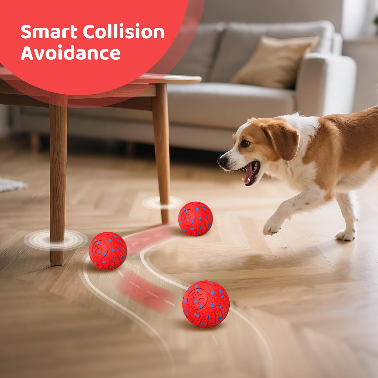 Affiuya durable chew-resistant eco-tpu ball red withstands aggressive chewing