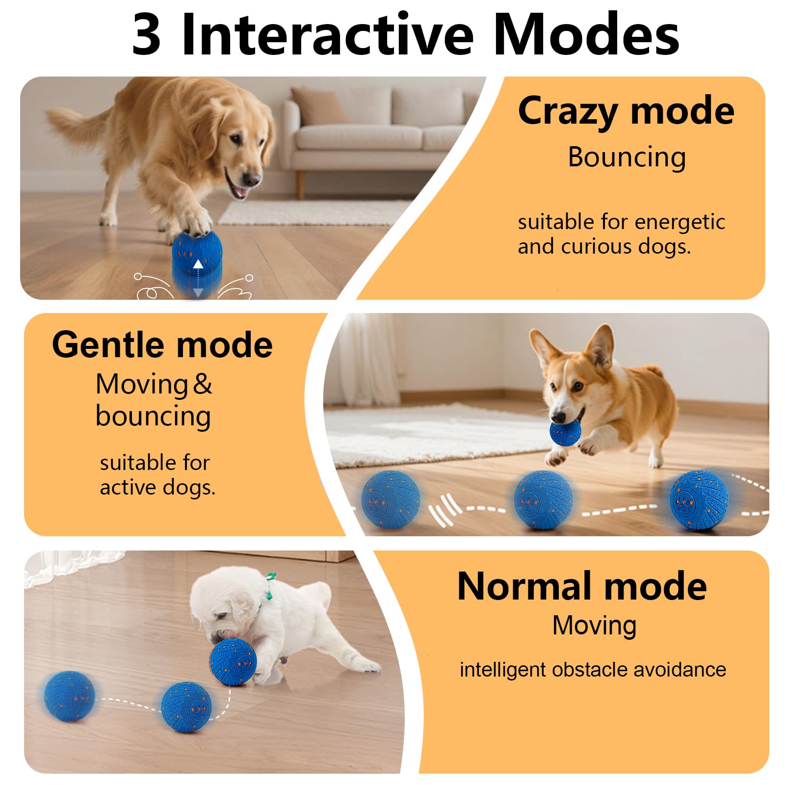 Affiuya Smart Ball jumping mode keeps dogs engaged and active.