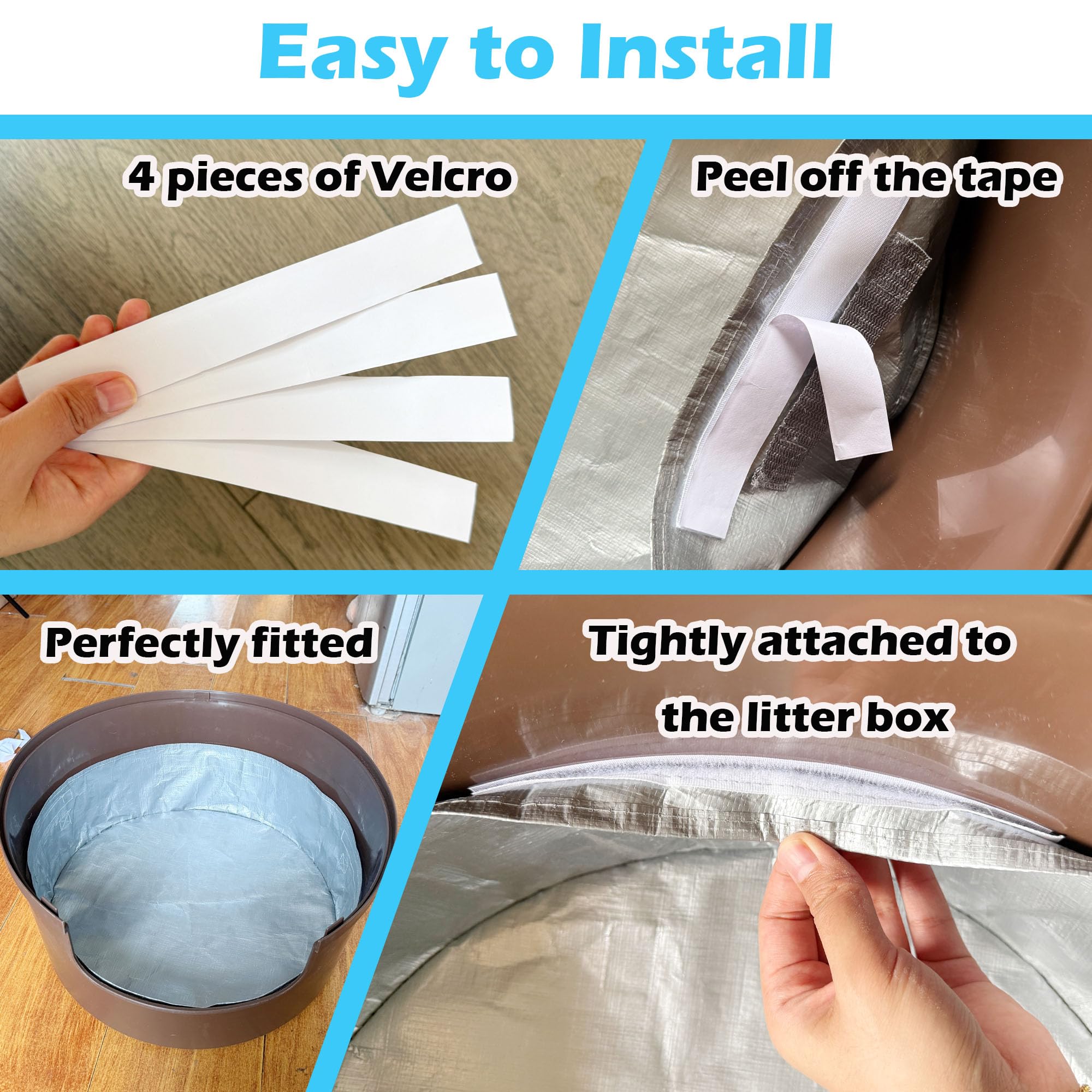AFJWUZ easy-install liner fits quickly into the litter box securely.