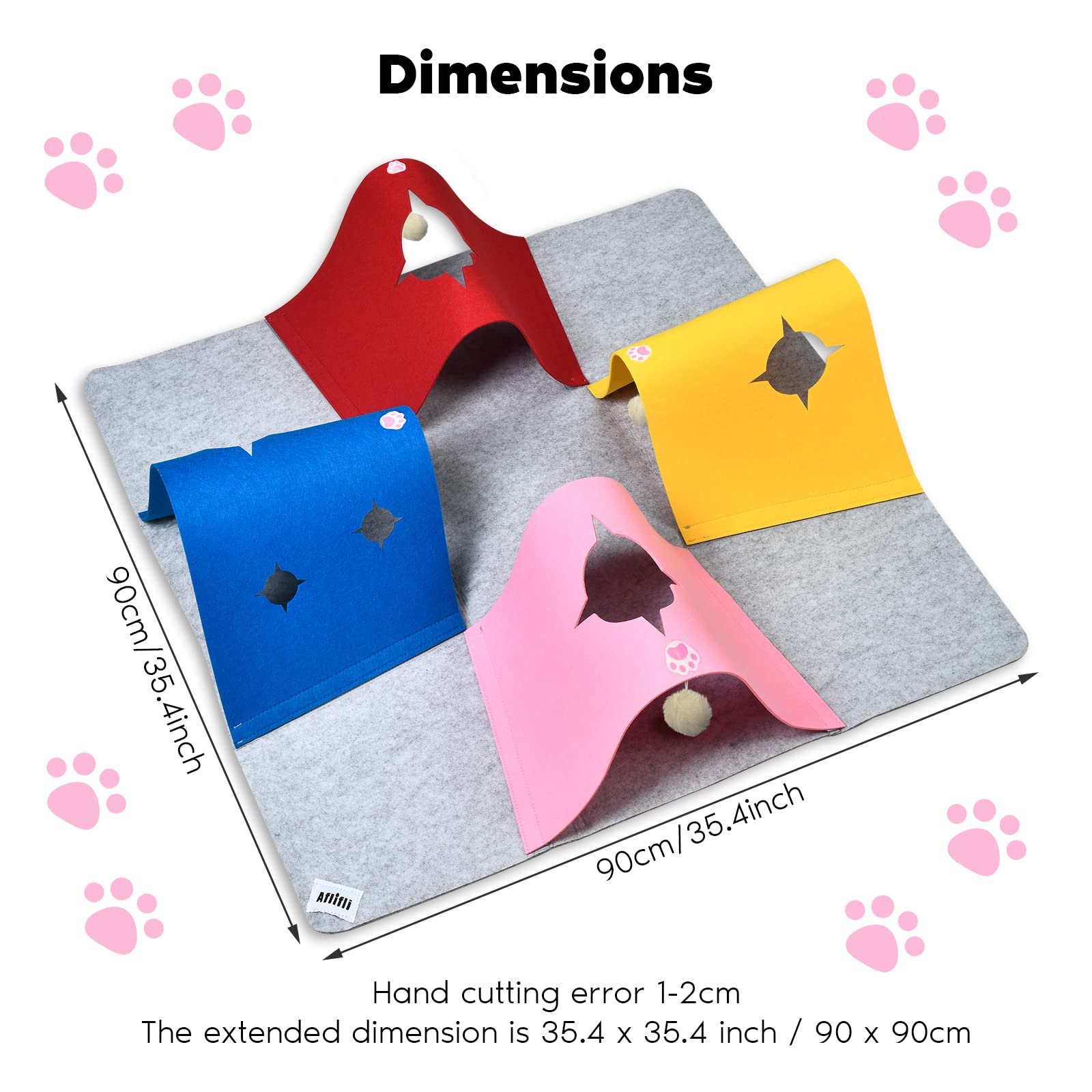 AFLIFLI cat tunnel plush ball toy to spark interactive games