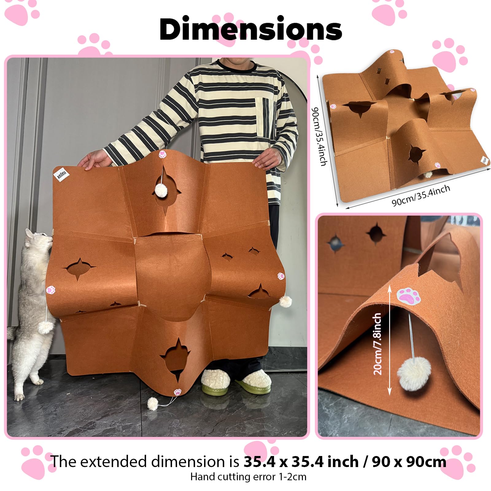 AFLIFLI soft felt pet cave doubles as a cozy bed