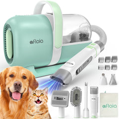 Afloia 6-in-1 dog grooming kit with vacuum suction for mess-free grooming