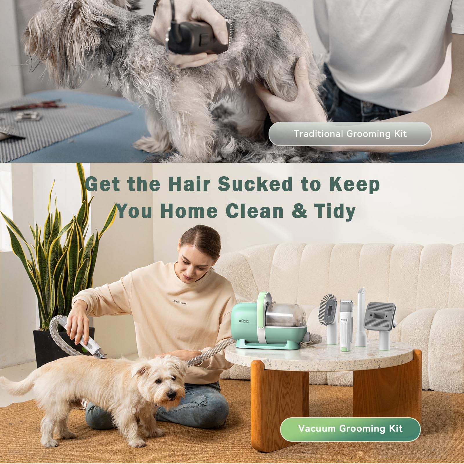 Afloia extended 4.9 ft hose offers flexible grooming space