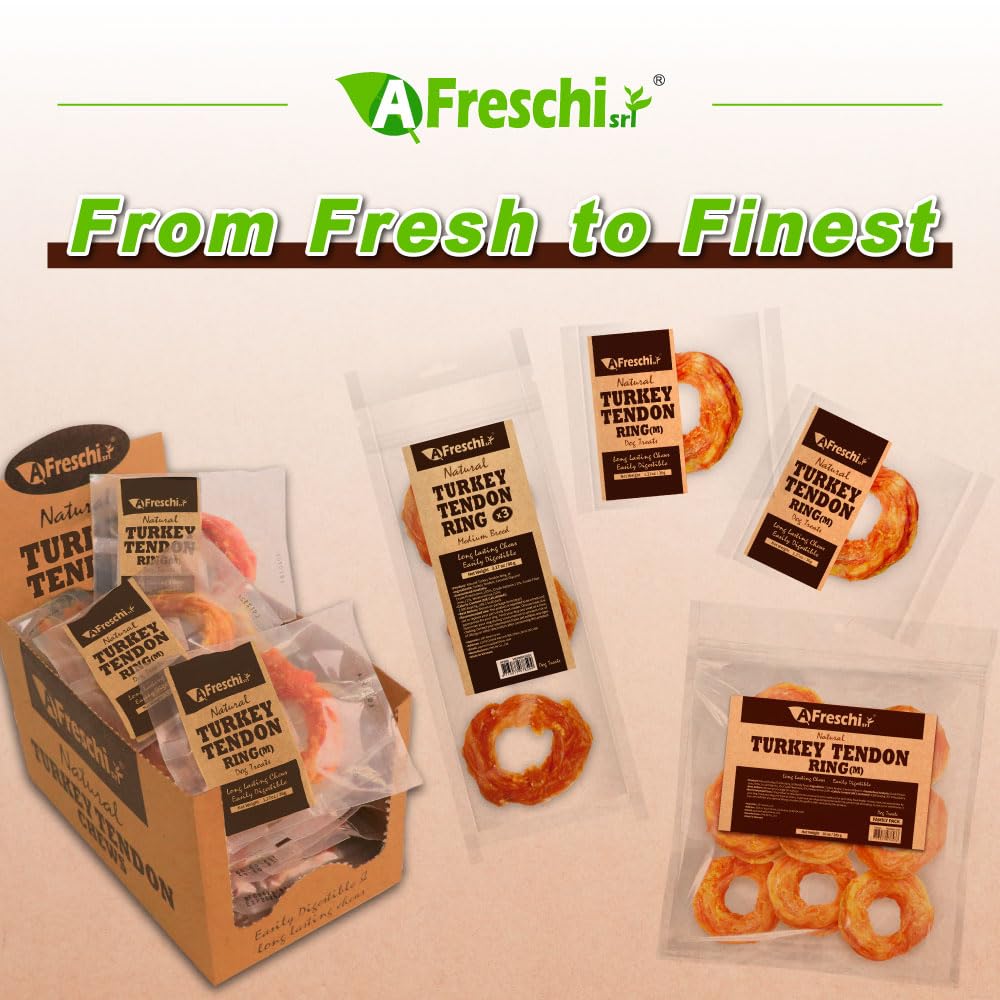 A Freschi 10oz pack ring shows convenient, ready-to-serve packaging.