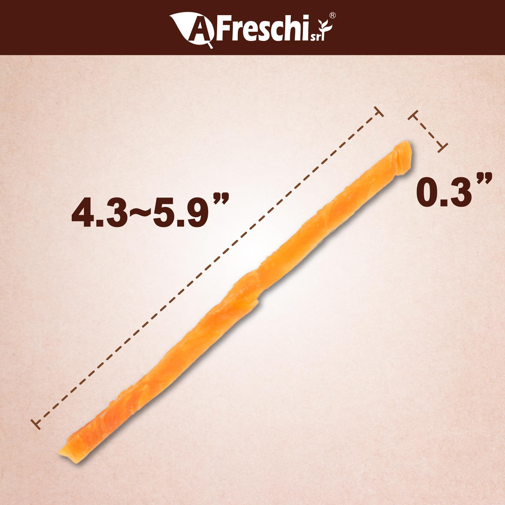 A Freschi srl Soft Chicken treats close-up with real chicken and aroma.