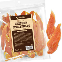 A Freschi srl Chicken Jerky Pack, a protein-packed training snack for active dogs.