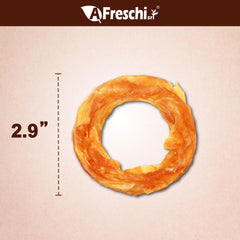 A Freschi srl hypoallergenic dog chew with turkey tendon, free from rawhide and grains.