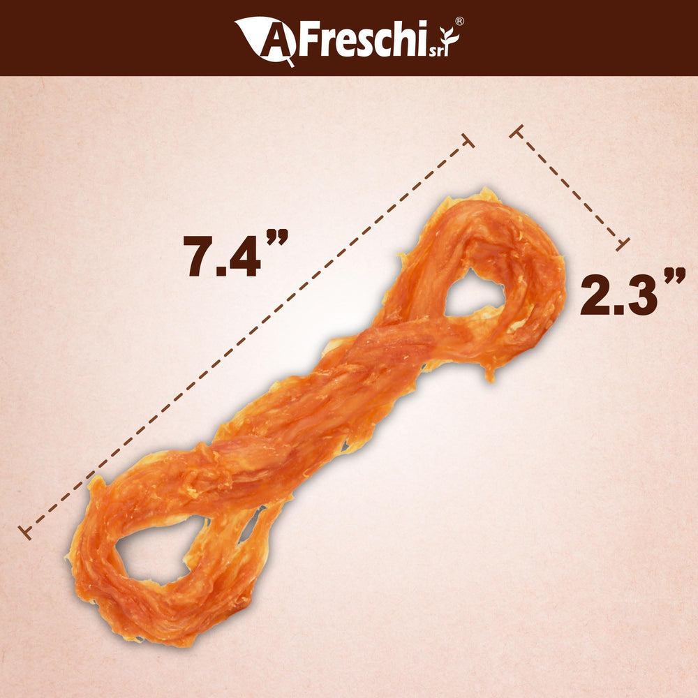 Close-up texture of A Freschi turkey tendons highlighting chewy, satisfying bite.