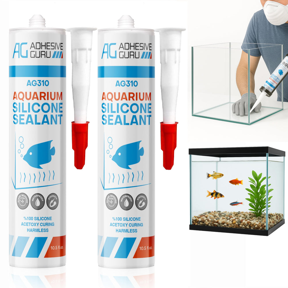AG Adhesive Guru aquarium sealant clear 2-pack bottle ready for sealing leaks