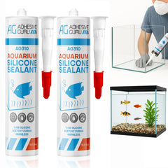 AG Adhesive Guru aquarium sealant clear 2-pack bottle ready for sealing leaks