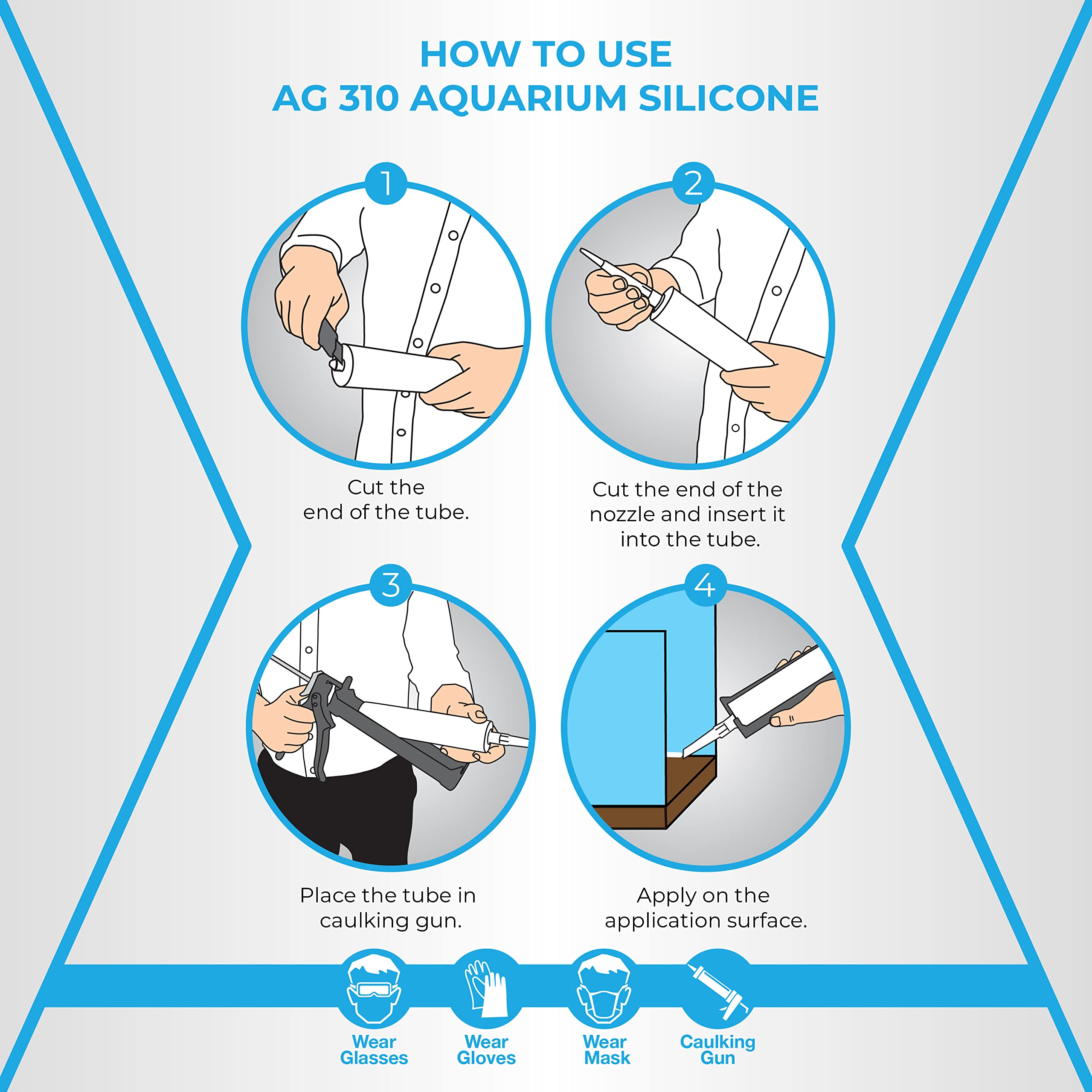AG Adhesive Guru sealant bead being applied to a glass seam for a tight seal