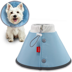 Agape soft dog cone on a small dog neck for comfort and protection.