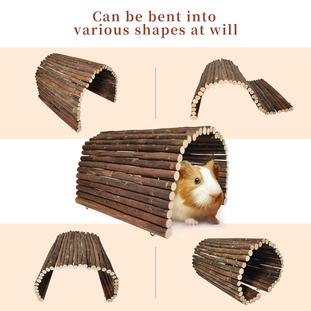 AGGQQA Guinea Pig Hideout natural wood texture adds authentic comfort