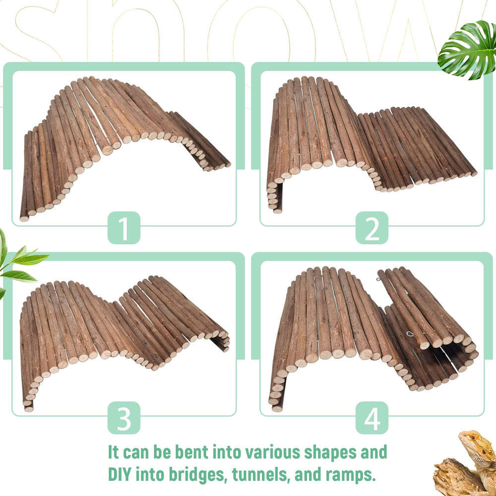 AGGQQA large climbing wooden bridge fits tall tanks for active reptiles.