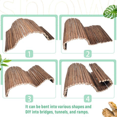 AGGQQA large climbing wooden bridge fits tall tanks for active reptiles.