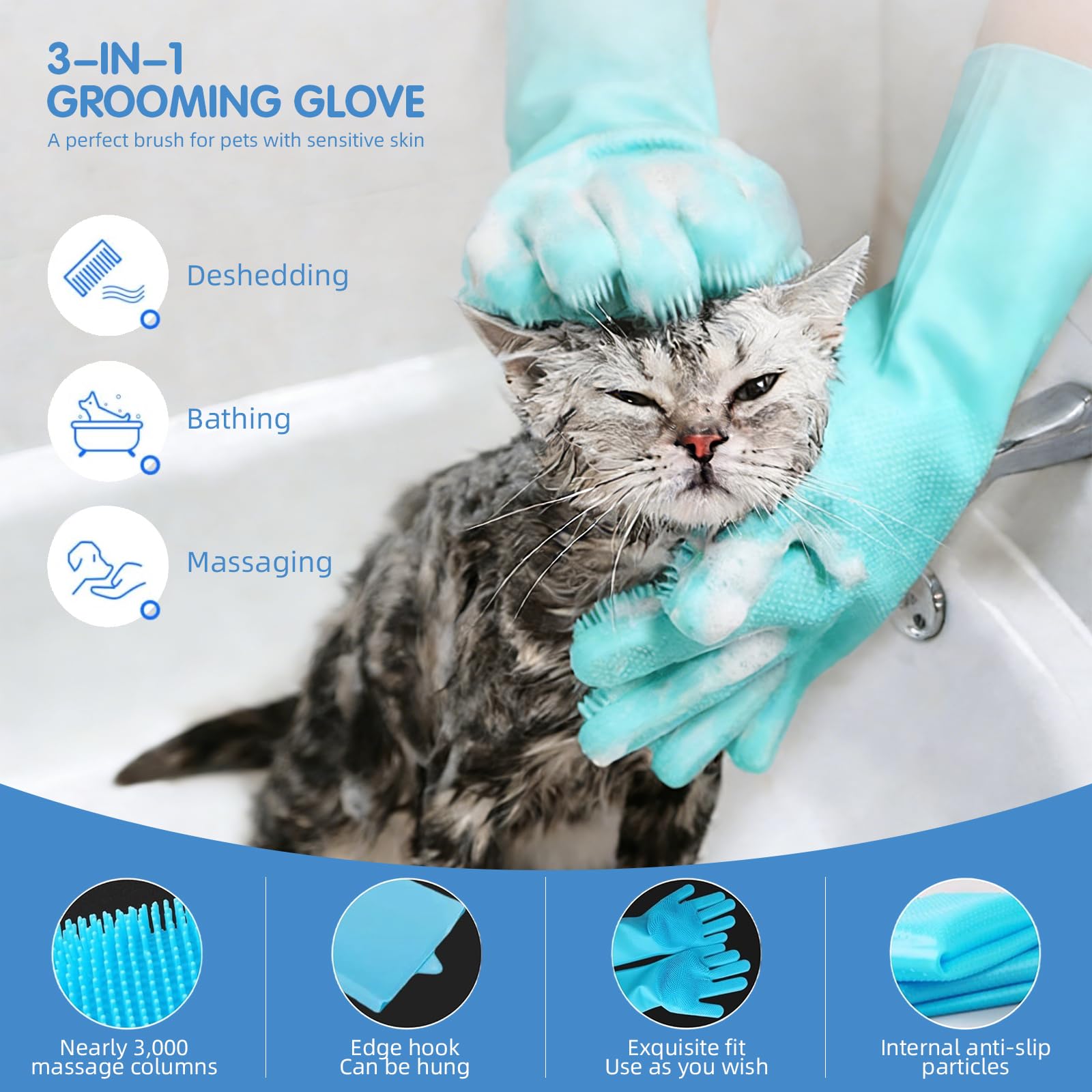 Aglads absorbent towel dries fur after baths or outdoor play.