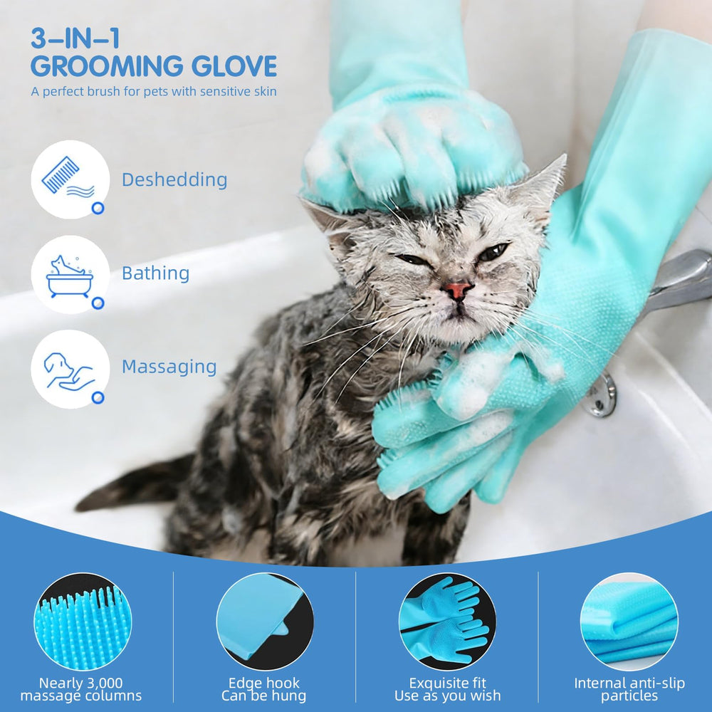 Aglads absorbent towel dries fur after baths or outdoor play.