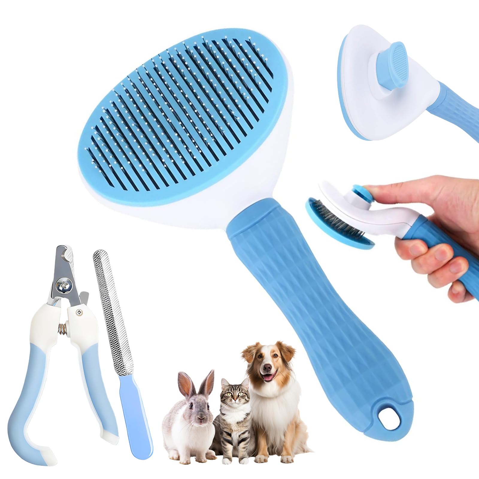 Aglads double-sided dematting tool glides through knots gently.