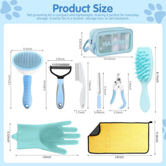 Aglads flea comb helps lift debris during grooming sessions.