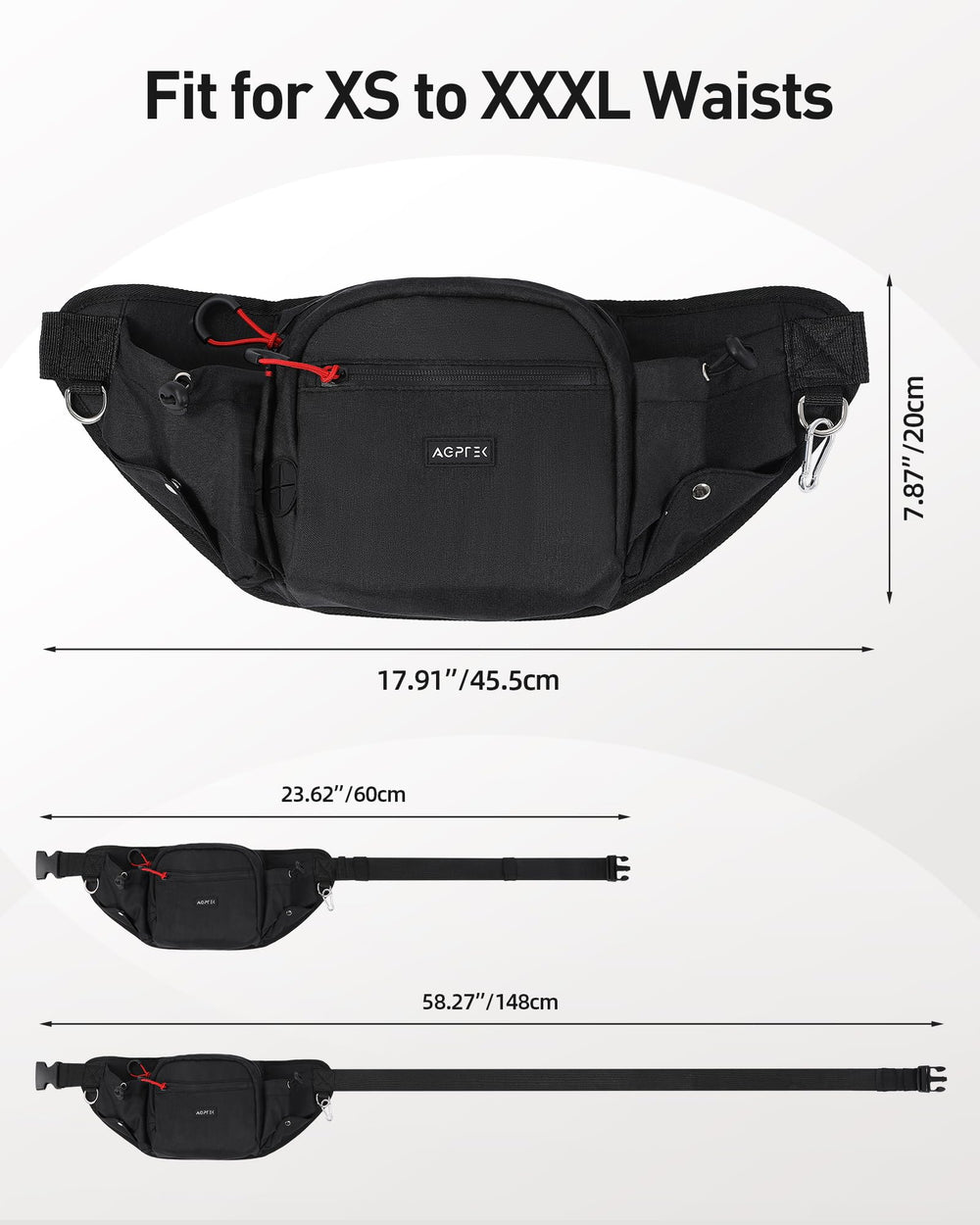 AGPTEK 210D nylon build on a dog walking fanny pack emphasizes durability and daily use.