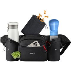 AGPTEK dog walking fanny pack with removable snack pouch for fresh treats on the go.