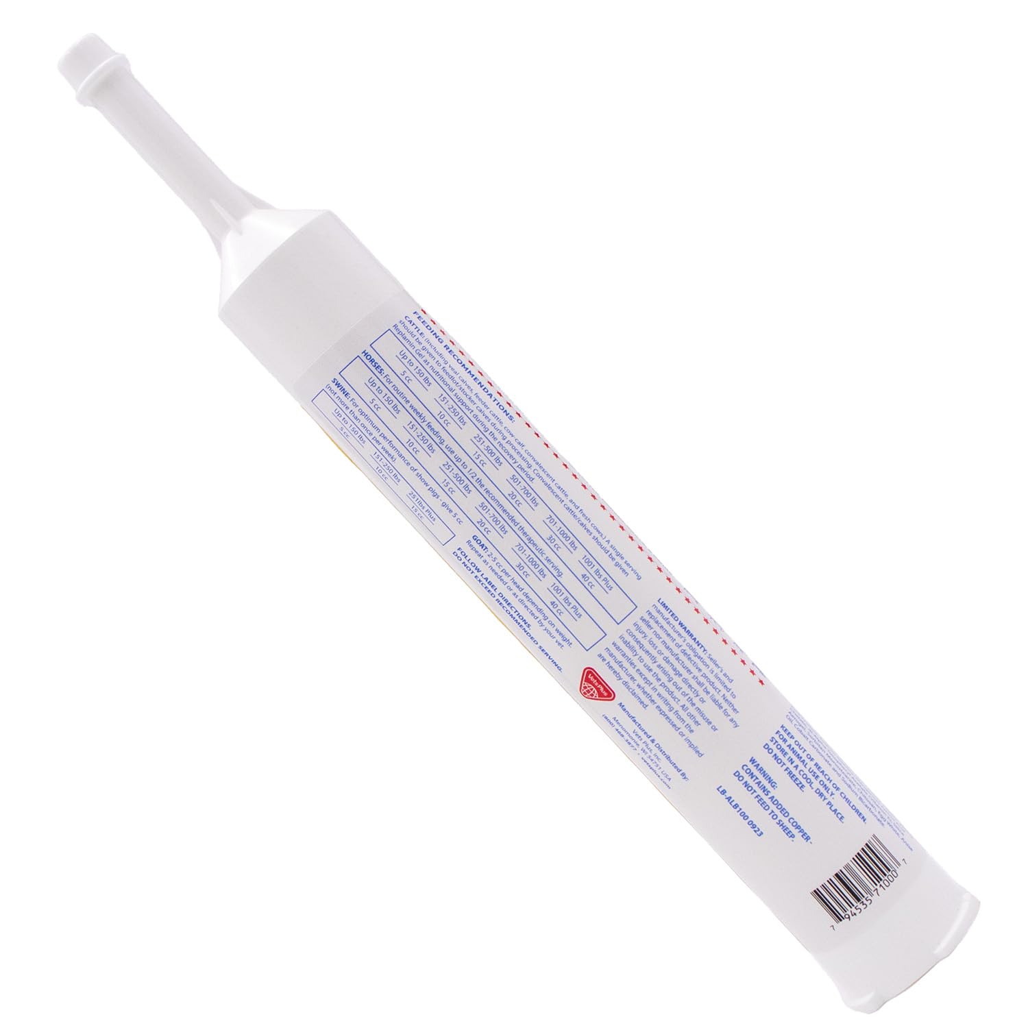AGRILABS Replamin Gel Plus 300cc packaging, convenient direct-fed gel for various animals.