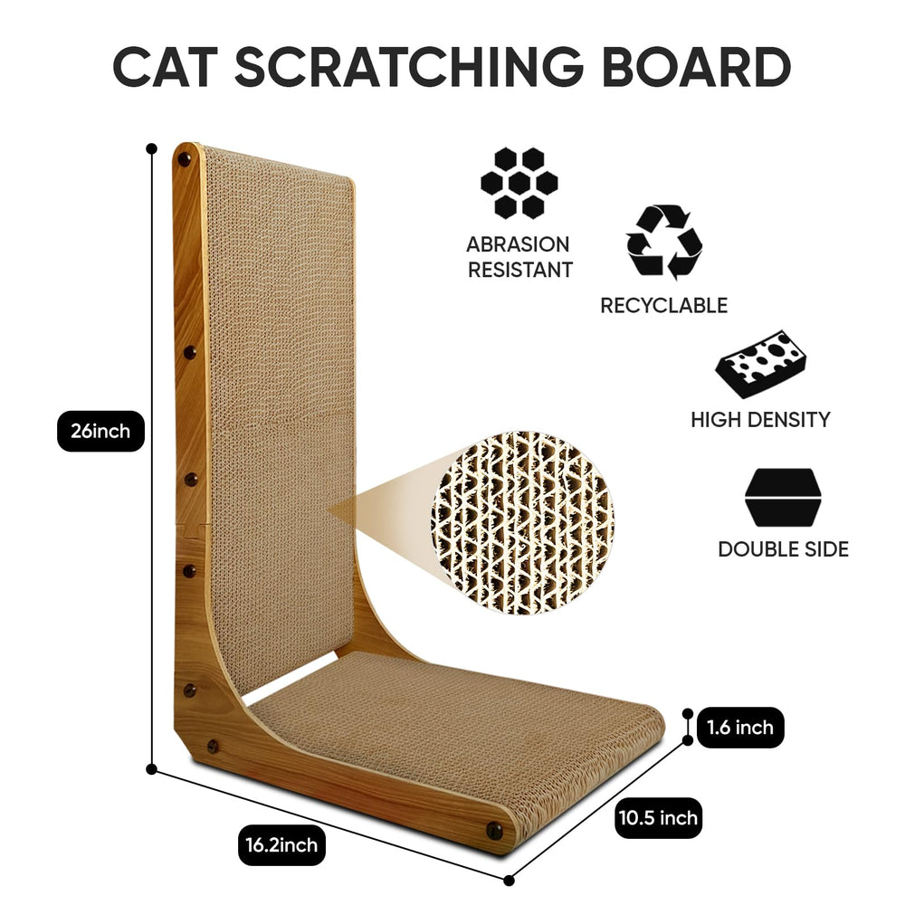AGYM durable cardboard surface stands up to claws and frequent use.