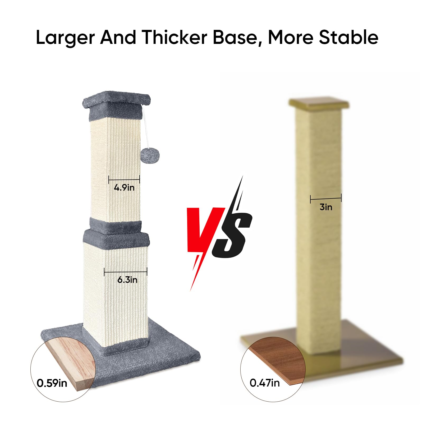 AGYM 32-inch post lets large cats fully stretch during play