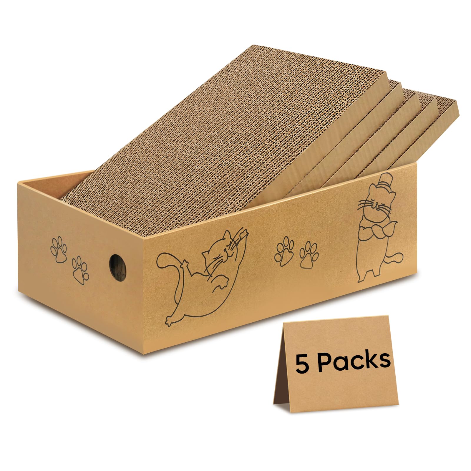 AGYM cat scratcher 5-pack in a box, promotes healthy scratching habits for indoor cats.