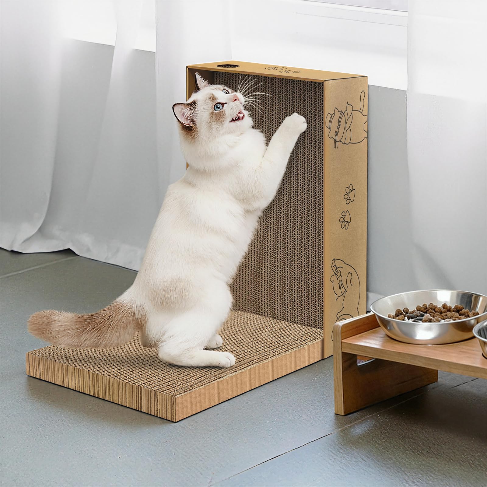 AGYM cat scratcher large size suits kittens and adults alike.