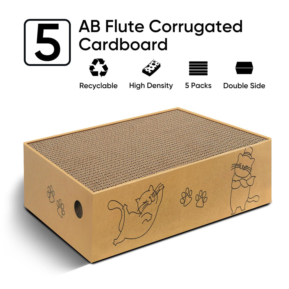 AGYM cat scratcher material corrugated emphasizes familiar scratch experience.