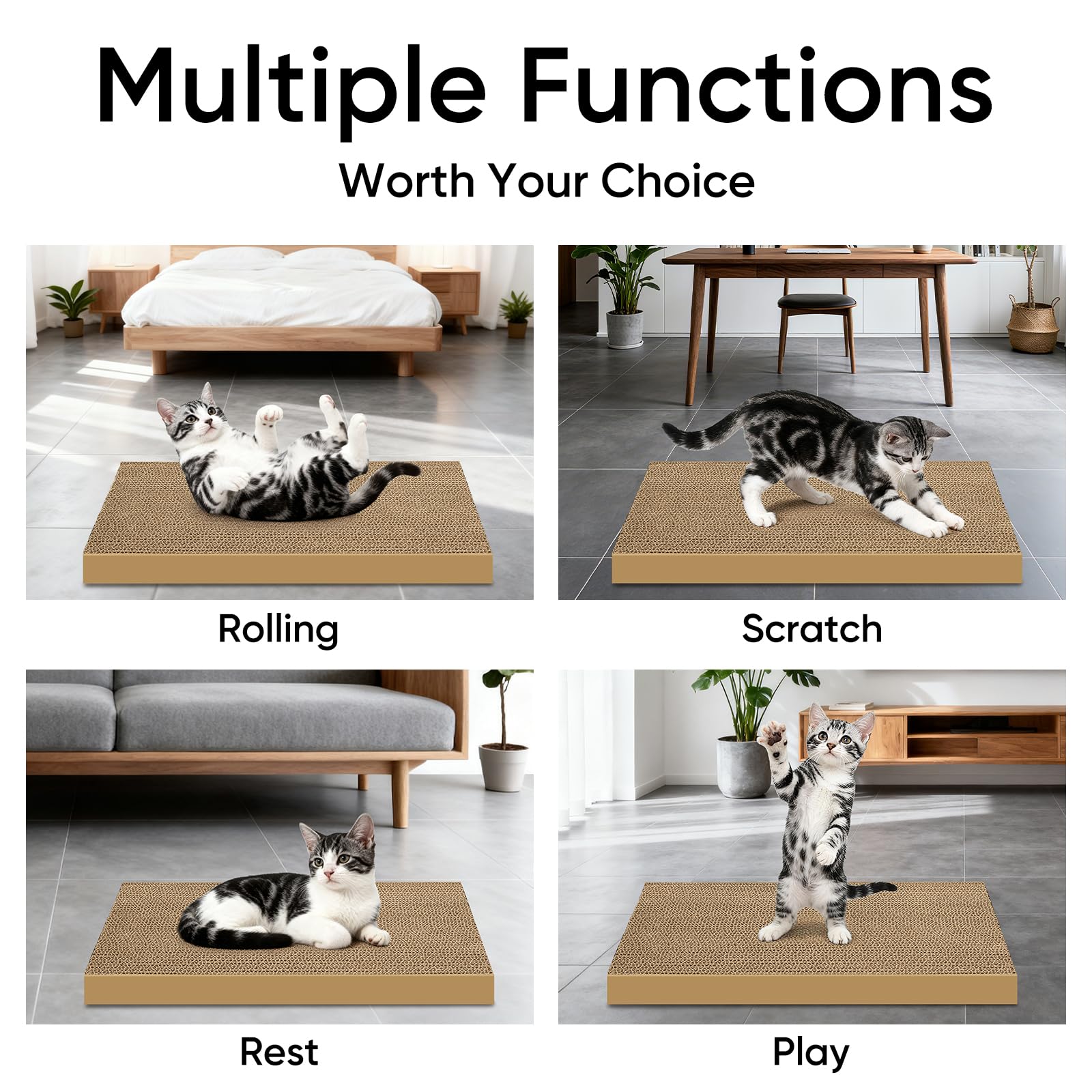 AGYM cat-scratcher-wall-mount setup, easy to install with tape.