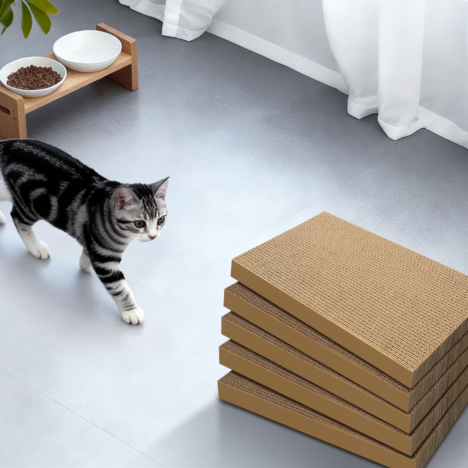 AGYM recyclable cardboard material, eco-friendly scratcher option for homes.