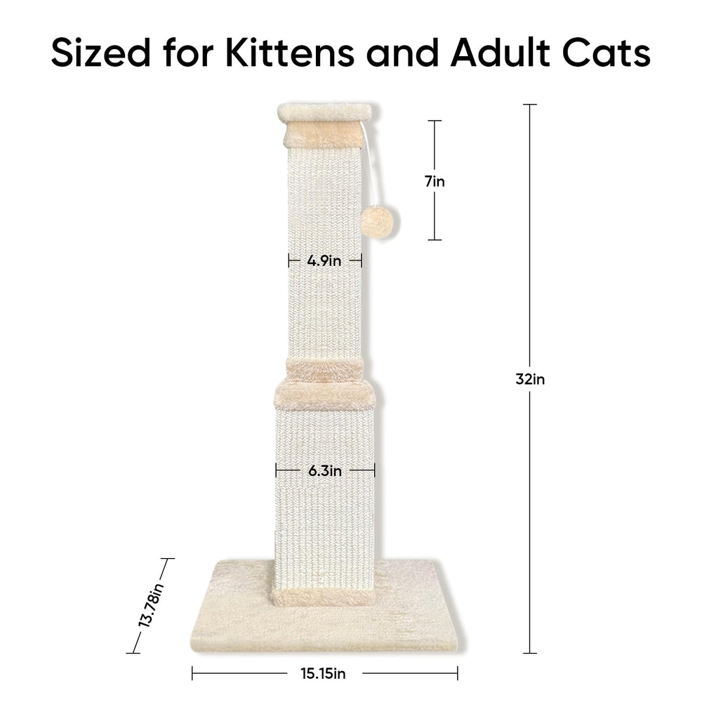 AGYM wide base scratch post prevents tipping during play