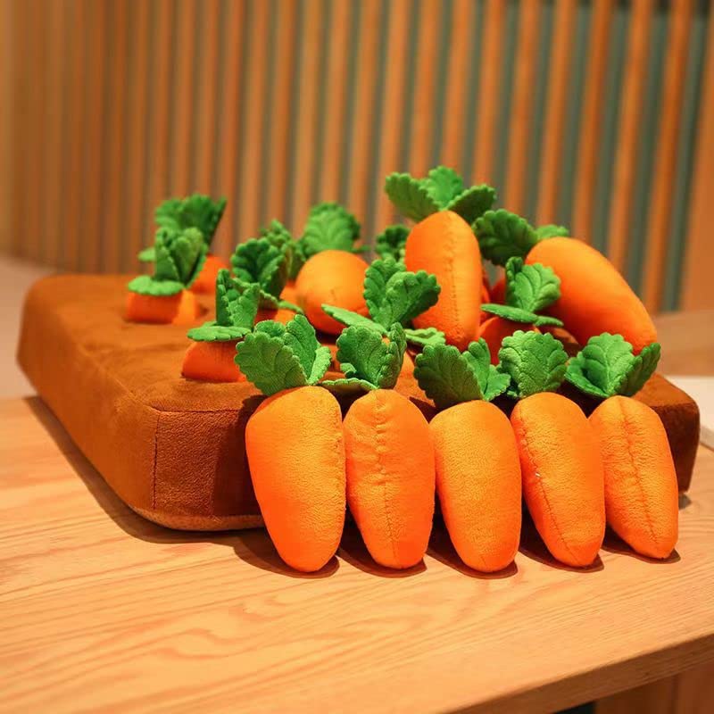 AGYTBG Carrot Dog Toy durable sponge and crystal plush for safe play.